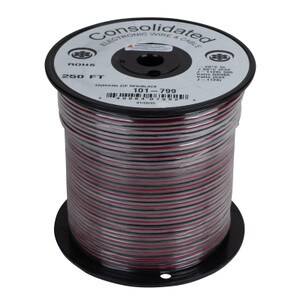 Consolidated 250 ft. 12 AWG Power Speaker Wire (Red/Black)